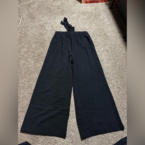 Wide Leg Palazzo Pants High Waist Flowy Loose Lounge Beach Travel Vacation - Picture 3 of 7